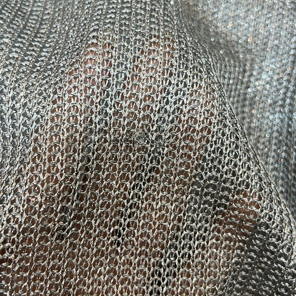 Zara mesh silver sweater with puff sleeves size M - Picture 4 of 6